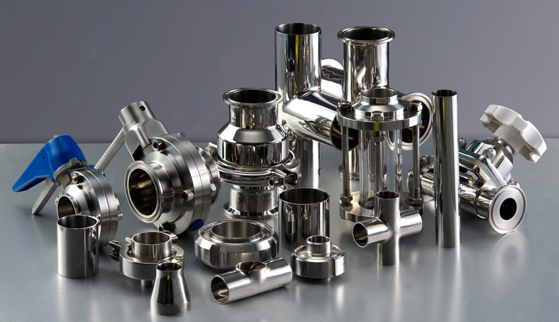 Polished stainless steel pipe fittings